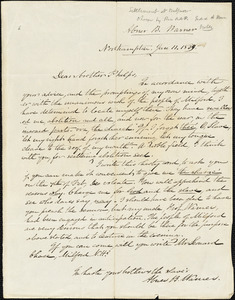 Letter from Abner Barnard, Northampton, [Massachusetts], to Amos Augustus Phelps, 1839 Jan[uary] 11