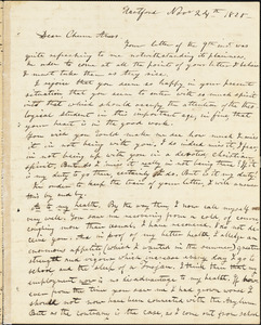 Letter from Elizur Timothy Washburn, Hartford, [Connecticut], to Amos Augustus Phelps, 1828 November 24th