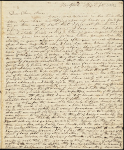 Letter from Elizur Timothy Washburn, [Hartford, Connecticut], to Amos Augustus Phelps, [1827] April 6th