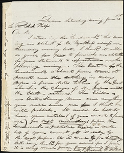 Letter from Richard Palmer Waters, Salem, [Massachusetts], to Amos Augustus Phelps, 1835 June 13