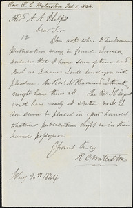 Letter from Robert Cassie Waterston to Amos Augustus Phelps, 1844 Feb[ruary] 20