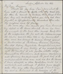 Letter from George Thompson, London, [England], to William Lloyd Garrison, 1852 September 24