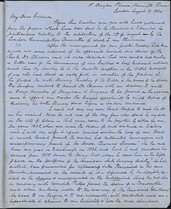 Letter from George Thompson, London, [England], to William Lloyd Garrison, 1860 August 17