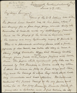 Letter from Tynemouth, Northumberland, [England], to William Lloyd Garrison, 1861 June 7th
