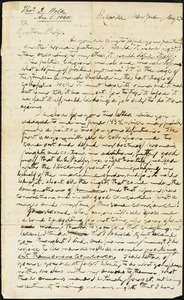 Letter from Theodore Dwight Weld, Bellevue, [New Jersey], to Amos Augustus Phelps, 1840 Aug[ust] 2nd