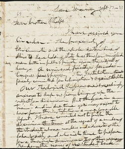 Letter from Theodore Dwight Weld, [Cincinnati, Ohio], to Amos Augustus Phelps, 1833 Sept[ember] 17th