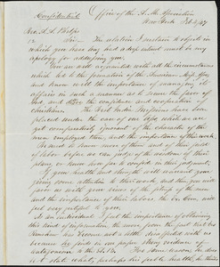 Letter from George Whipple, New York, to Amos Augustus Phelps, 1847 Feb[ruary] 4th