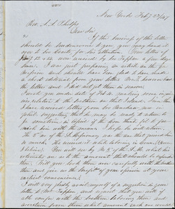 Letter from George Whipple, New York, to Amos Augustus Phelps, 1847 Feb[ruary] 23