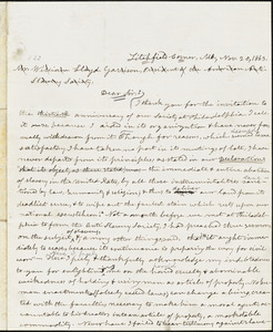 Letter from David Thurston, Litchfield Corner, M[ain]e, to William Lloyd Garrison, 1863 Nov[ember] 20