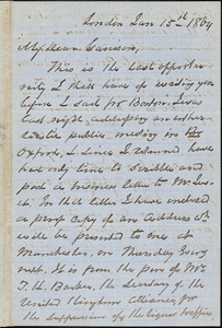 Letter from George Thompson, London, [England], to William Lloyd Garrison, 1864 Jan[uary] 15th