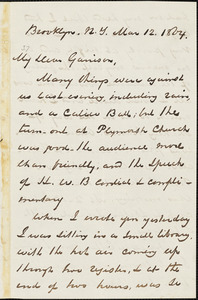 Letter from George Thompson, Brooklyn, N[ew] Y[ork], to William Lloyd Garrison, 1864 Mar[ch] 12