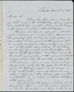 Letter from James Morris Whiton, Boston, [Massachusetts], to Amos Augustus Phelps, 1846 March 21