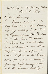 Letter from George Thompson, Washigton, [District of Columbia], to William Lloyd Garrison, 1864 April 6