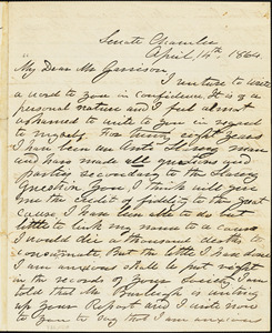Letter from Henry Wilson, Senate Chamber, [Washington, D.C.], to William Lloyd Garrison, 1864 April 14th