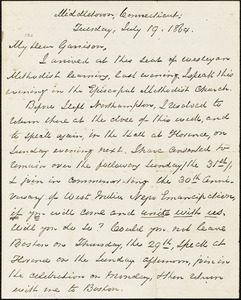 Letter from George Thompson,Middletown, Connecticut, to William Lloyd Garrison, 1864 July 19