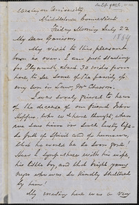 Letter from George Thompson, Wesleyan University, Middletown, Connecticut, to William Lloyd Garrison, 1864 July 22