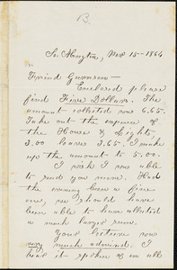 Letter to H.H. Brigham, So[uth] Abington, [Massachusetts], to William Lloyd Garrison, 1864 Nov[ember] 15
