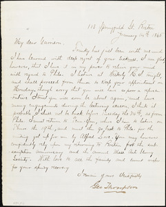 Letter from George Thompson, Boston, [Massachusetts], to William Lloyd Garrison, 1865 January 14th