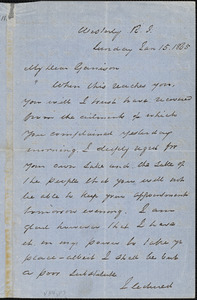 Letter from George Thompson, Westerly, R[hode] I[sland], to William Lloyd Garrison, 1865 Jan[uary] 15.