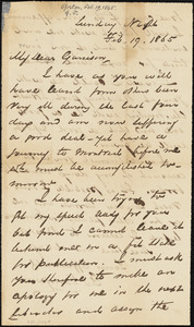 Letter from George Thompson, [Boston, Massachusetts], to William Lloyd Garrison, 1865 Feb[ruary] 19