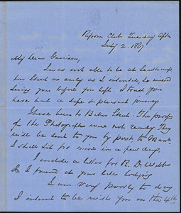 Letter from George Thompson, Reform Club, [London, England], to William Lloyd Garrison, 1867 July 2