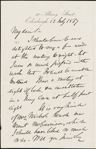 Letter from V. Garment, Edinburgh, [Scotland], to Andrew Nybe, 1867 July 13