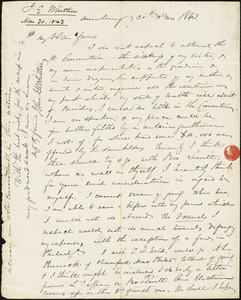 Letter from John Greenleaf Whittier, Amesbury, [Massachusetts], to Amos Augustus Phelps, 1843 Mar[ch] 30