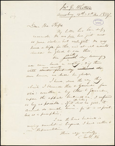 Letter from John Greenleaf Whittier, Amesbury, [Massachusetts], to Amos Augustus Phelps, 1837 [September] 19