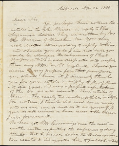 Letter from Austin Willey, Hallowell, [Maine], to Amos Augustus Phelps, 1846 Apr[il] 22