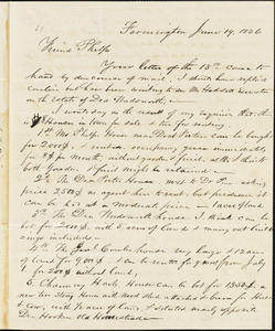 Letter from A.F. Williams, Farmington, [Connecticut], to Amos Augustus Phelps, 1846 June 19