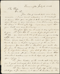 Letter from A.F. Williams, Farmington, [Connecticut], to Amos Augustus Phelps, 1846 July 11