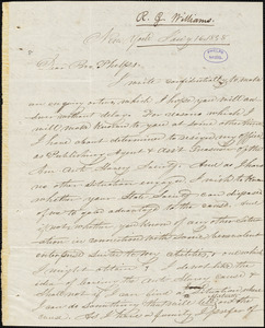 Letter from Ranson G. Williams, New York, to Amos Augustus Phelps, 1838 Jan[uar]y 16