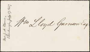 Letter from James Armstrong Thorne, Huntly Lodge, Edinburgh, [Scotland], to William Lloyd Garrison, 1867 July 17