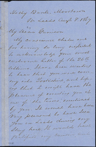 Letter from George Thompson, Holly Bank, Moortown, Leeds, [England], to William Lloyd Garrison, 1867 Aug[ust] 8