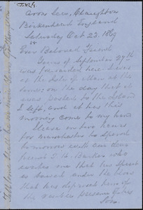 Letter from George Thompson, Claughton, Birkenhead, England, to William Lloyd Garrison, 1869 Oct[ober] 23