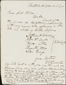 Letter from E.C. Winchester, Bristol, [Connecticut], to Amos Augustus Phelps, 1846 Jan[uary] 6.