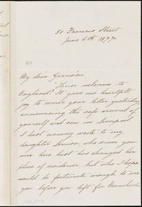 Letter from George Thompson, [England], to William Lloyd Garrison, 1877 June 6th