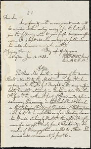 Letter from Benjamin Blydenburg Wisner, [Boston, Massachusetts], to Amos Augustus Phelps, 1833 Jan[uary] 12