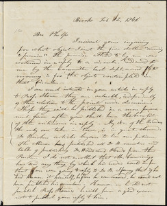 Letter from Luther Wiswall, Brooks, [Maine], to Amos Augustus Phelps, 1846 Feb[ruary] 12