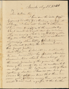 Letter from Luther Wiswall, Brooks, [Maine], to Amos Augustus Phelps, 1846 Aug[ust] 25