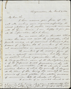 Letter from Samuel Wolcott, Longmeadow, [Massachusetts], to Amos Augustus Phelps, 1846 March 9