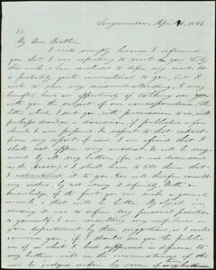 Letter from Samuel Wolcott, Longmeadow, [Massachusetts], to Amos Augustus Phelps, 1846 April 6