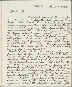 Letter from William Wolcott, Petersham, [Massachusetts], to Amos Augustus Phelps, 1832 April 11