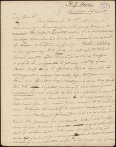 Letter from Horatio G. Wood, Middleboro, [Massachusetts], to Amos Augustus Phelps, 1837 Sept[ember] 23