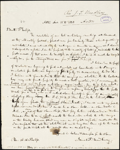 Letter from James Trask Woodbury, Acton, [Massachusetts], to Amos Augustus Phelps, 1838 Dec[ember] 15