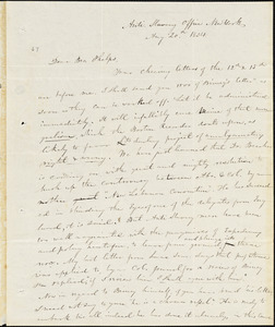 Letter from Elizur Wright, New York, to Amos Augustus Phelps, 1834 Aug[ust] 20