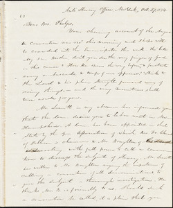 Letter from Elizur Wright, New York, to Amos Augustus Phelps, 1834 Oct[ober] 27