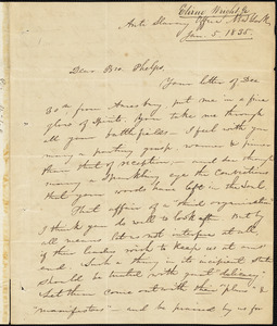 Letter from Elizur Wright, New York, to Amos Augustus Phelps, 1835 Jan[uary] 5