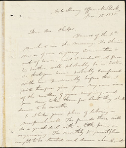 Letter from Elizur Wright, New York, to Amos Augustus Phelps, 1835 Jan[uary] 13