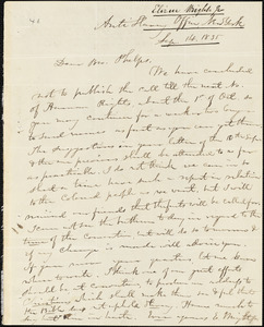 Letter from Elizur Wright, New York, to Amos Augustus Phelps, 1835 Sept[ember] 14